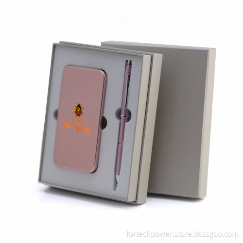 Gift Set With Power Bank and Pen, Custom Box Gifts With Logo 100% Real Capacity Power Banks